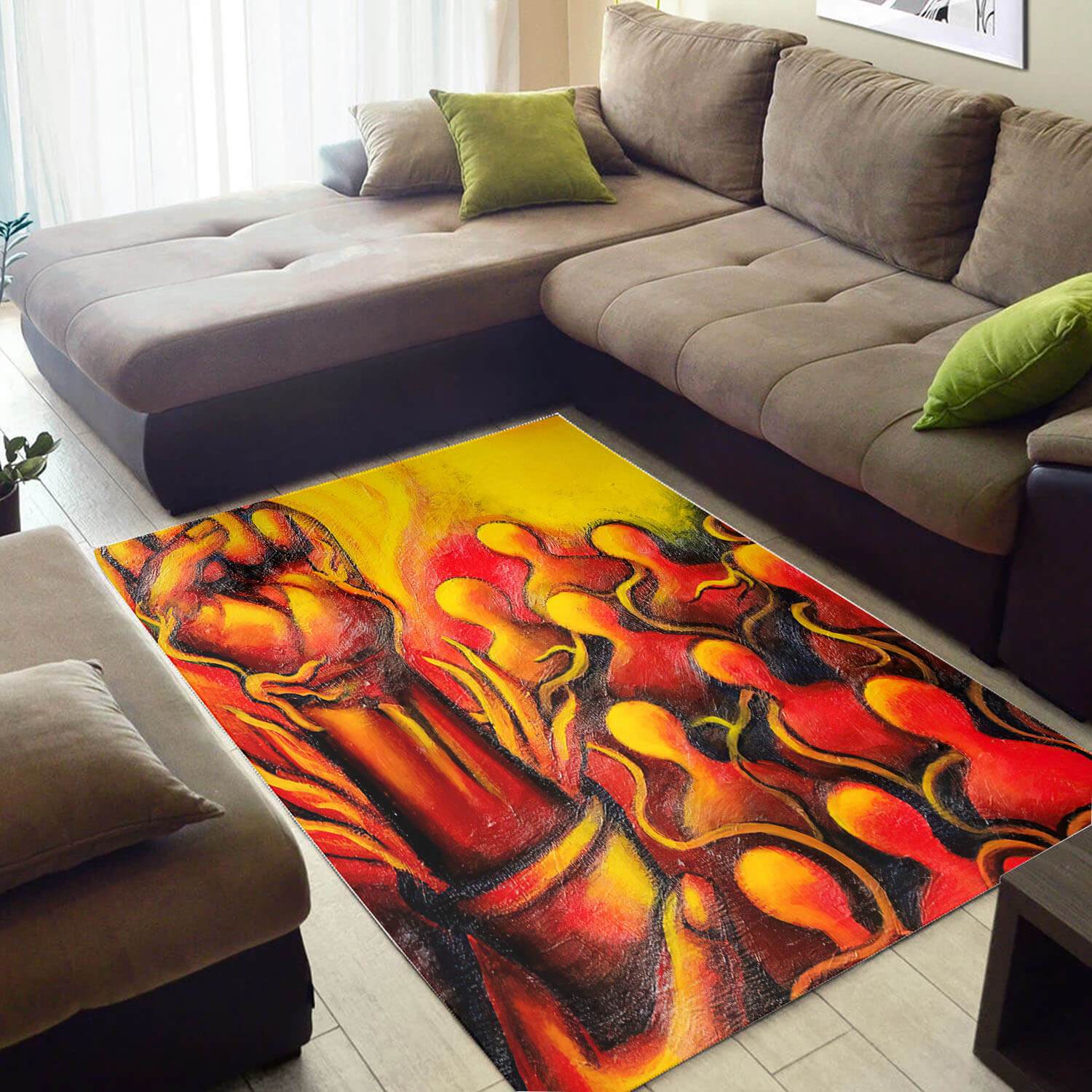 Beautiful African American Cute Inspired Afro Lady Carpet Style Rectangle Rug