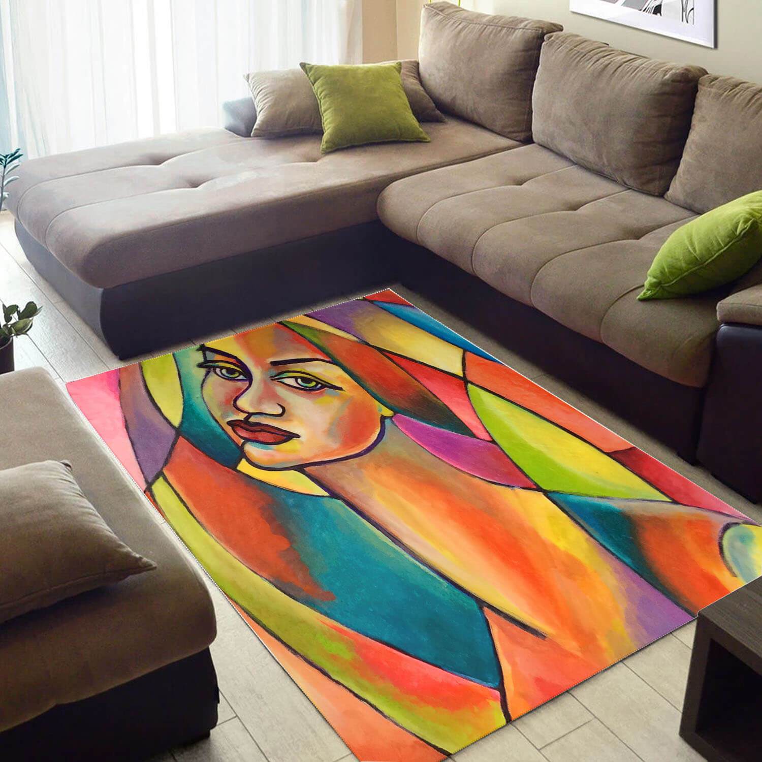 Beautiful African American Inspired Melanin Girl Large Room Rectangle Rug