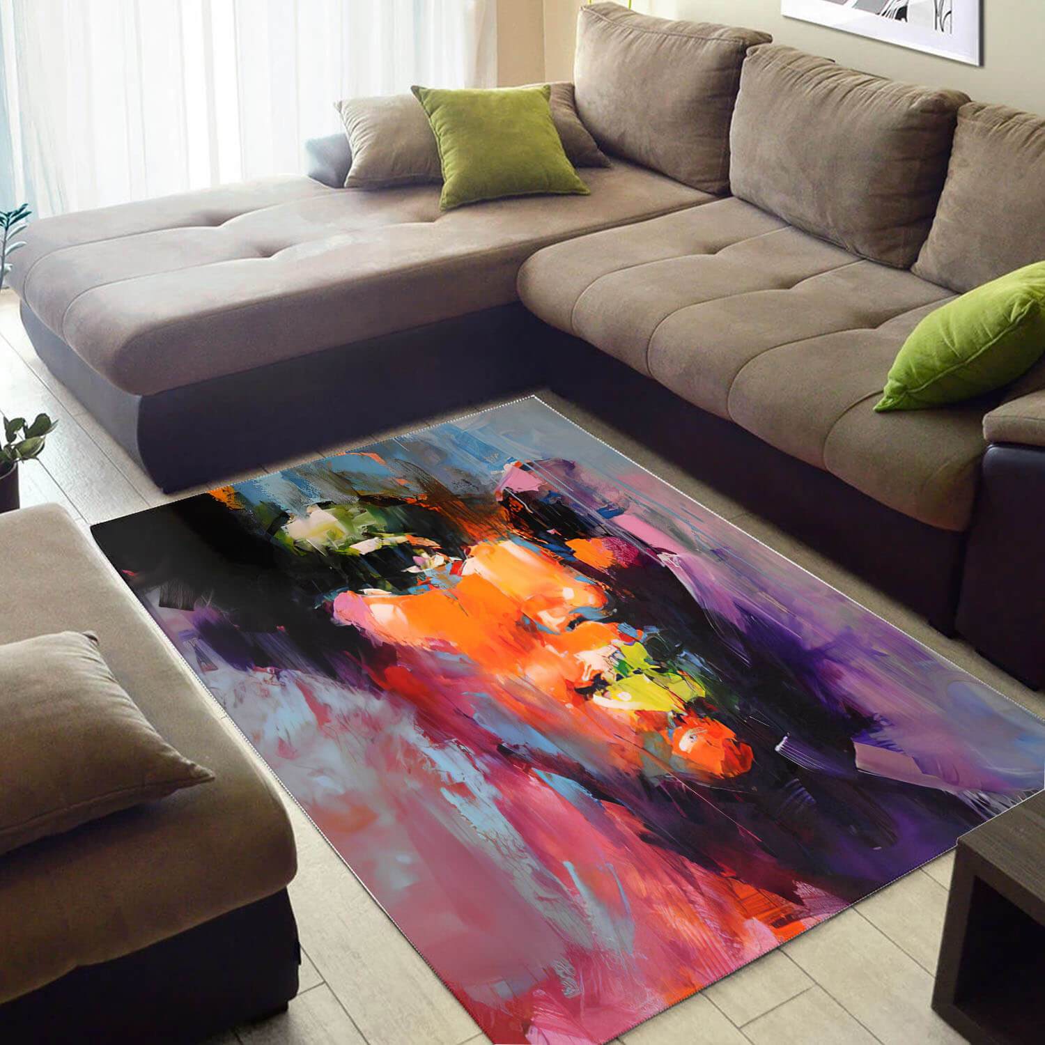 Beautiful African American Pretty Black Art Girl Themed Living Room Rectangle Rug