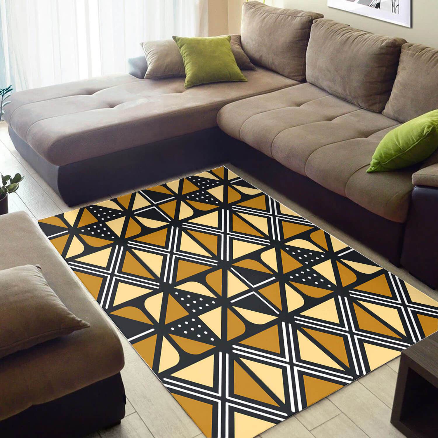 Beautiful African Attractive Inspired Seamless Pattern Large Living Room Rectangle Rug