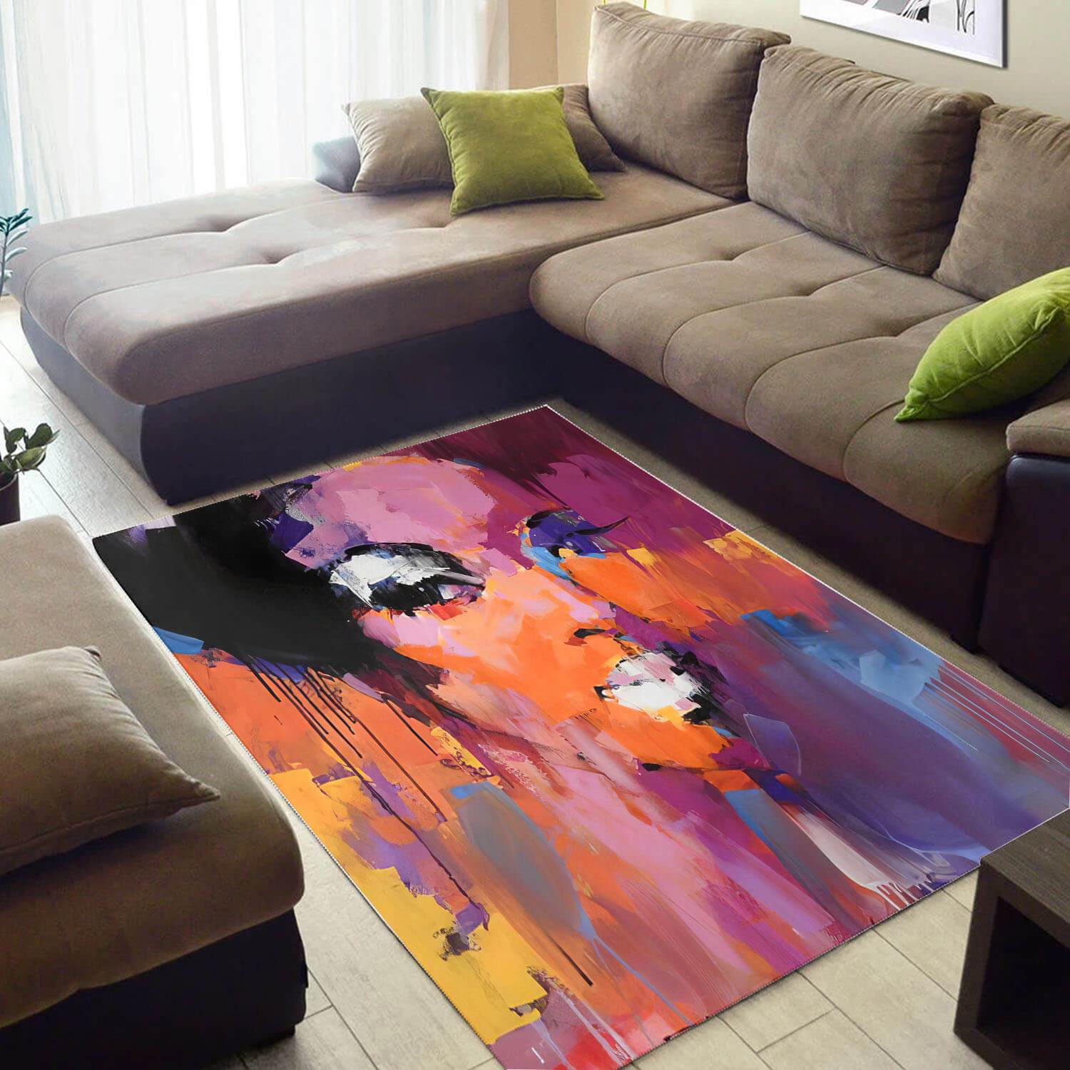 Beautiful African Cute American Art Afro Girl Themed Living Room Rectangle Rug