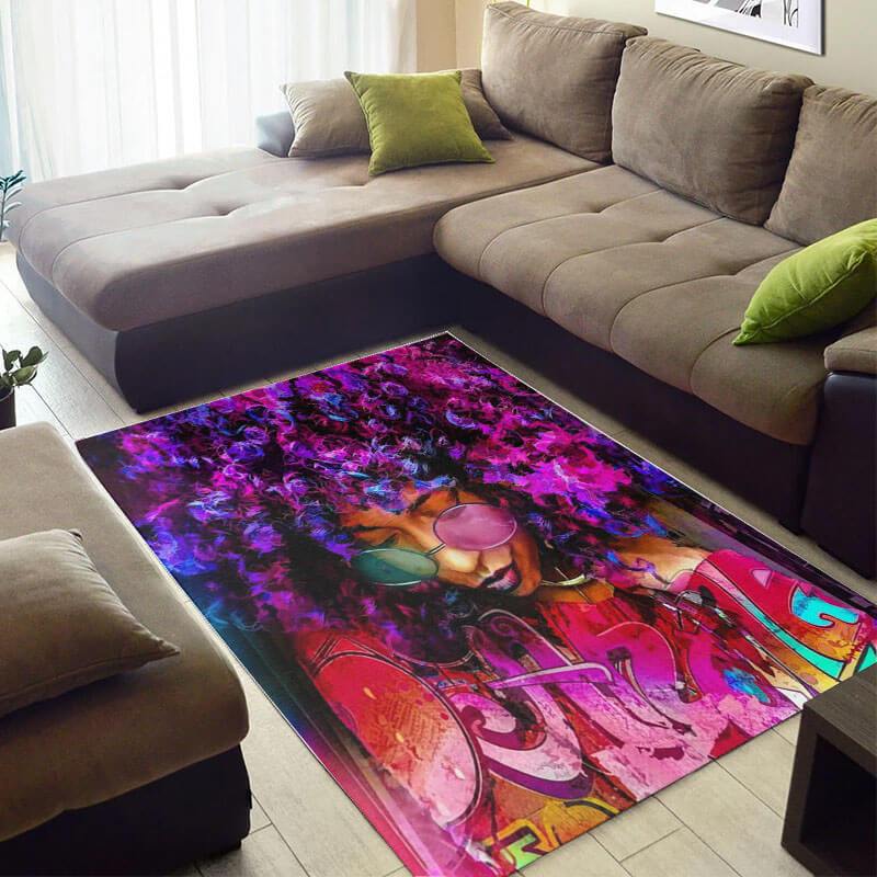 Beautiful African Cute American Melanin Girl Carpet House Rectangle Rug