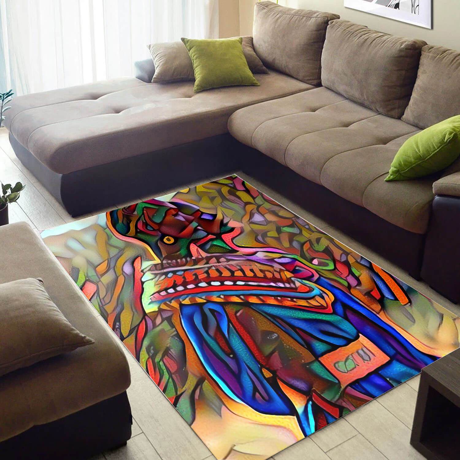Beautiful African Cute Print Afro Woman Themed Carpet Inspired Living Room Rectangle Rug
