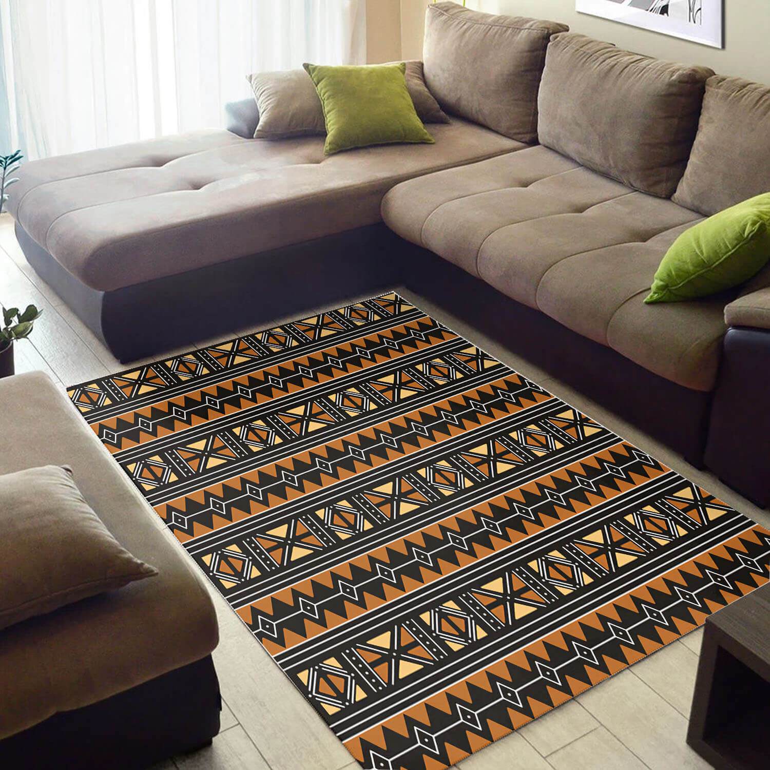 Beautiful African Cute Themed Ethnic Seamless Pattern Style Area Living Room Rectangle Rug