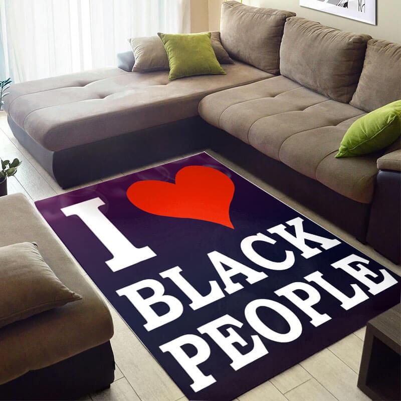 Beautiful African Fancy American Black Art Woman I Love People Style Floor House Rectangle Rug