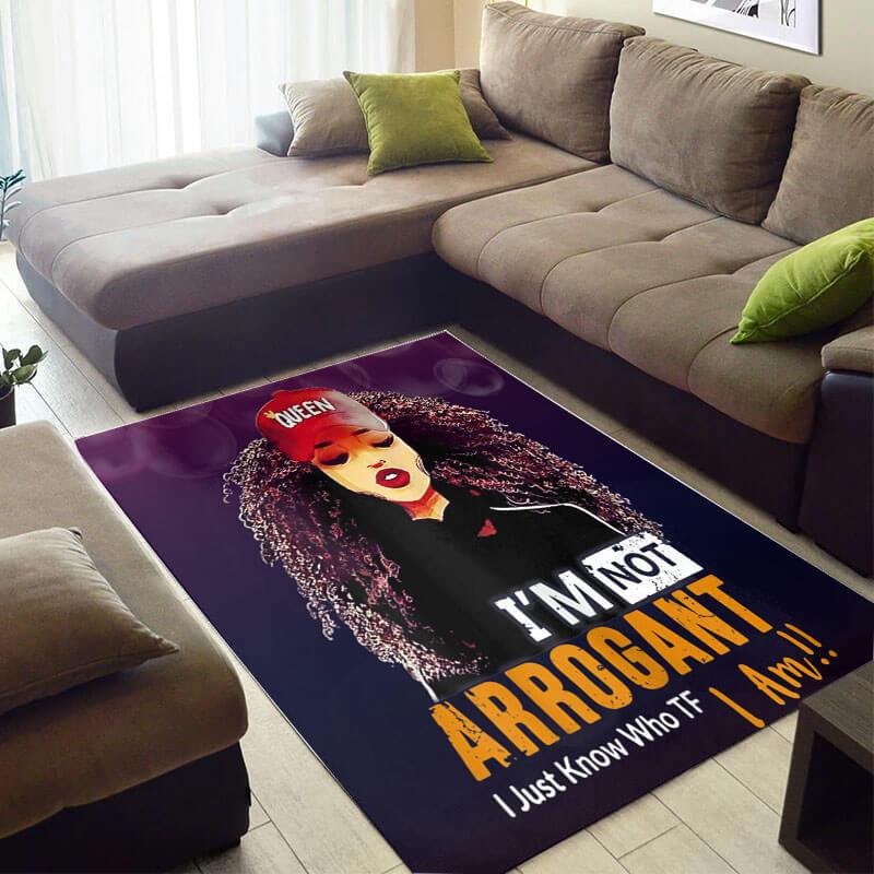 Beautiful African Fancy Natural Hair Woman I Am Not Arrogant Large House Rectangle Rug