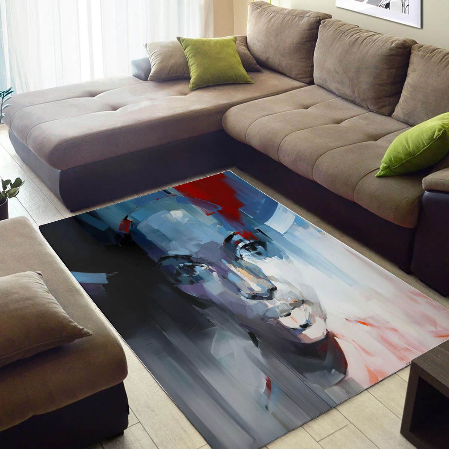 Beautiful African Inspired Woman Design Floor Carpet Home Rectangle Rug