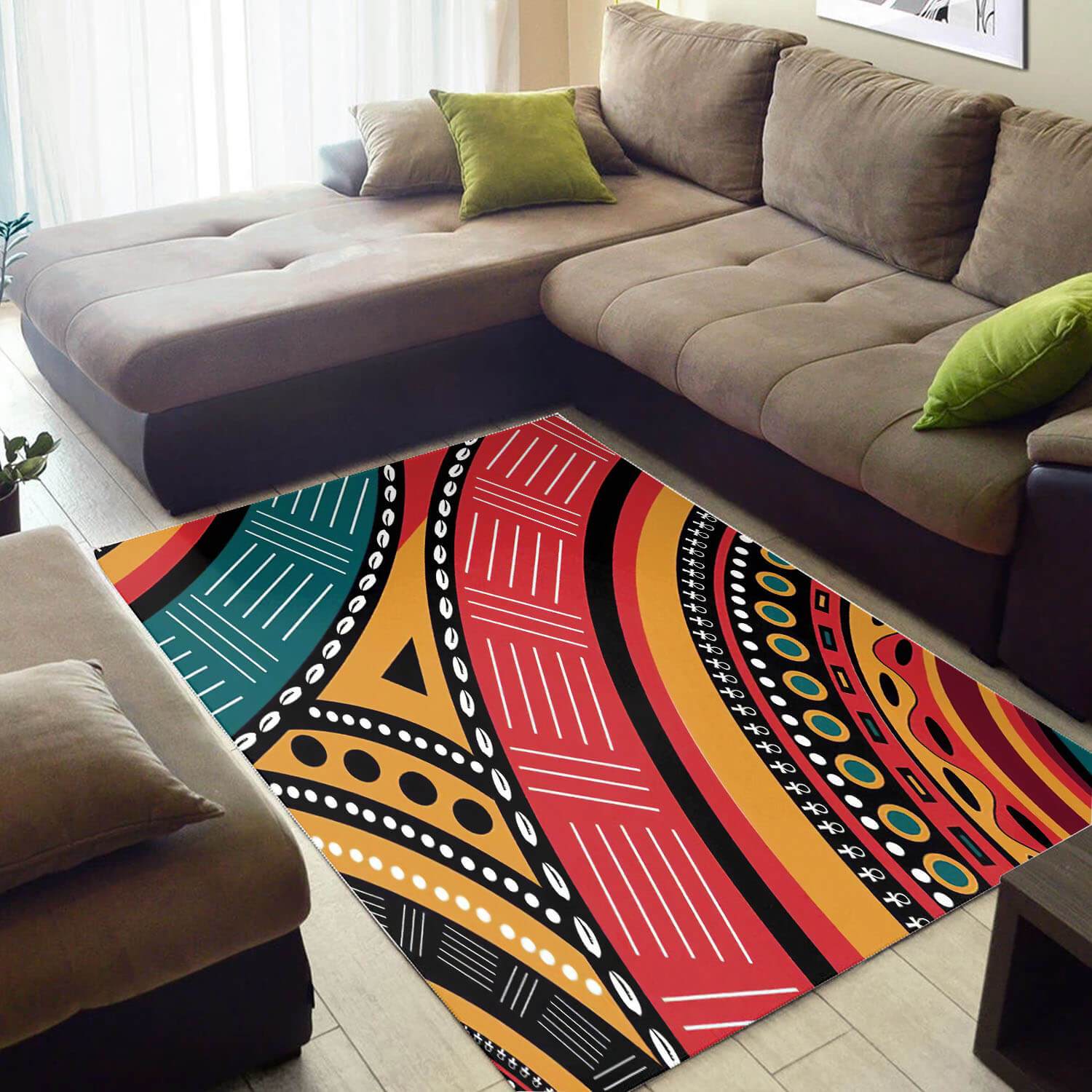 Beautiful African Retro Black History Month Afrocentric Pattern Art Large Carpet Inspired Living Room Rectangle Rug