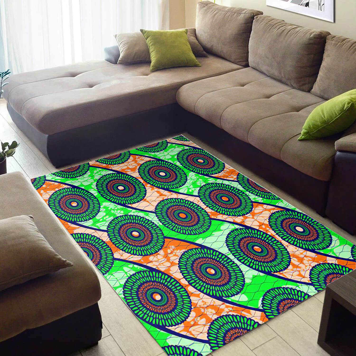 Beautiful African Style Abstract Afro American Seamless Pattern Themed Inspired Home Rectangle Rug