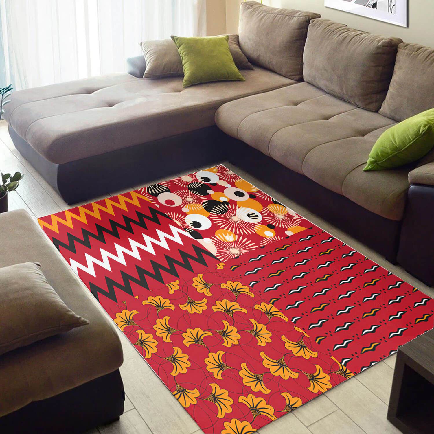 Beautiful African Style Adorable Afrocentric Pattern Art Large Carpet Inspired Home Rectangle Rug