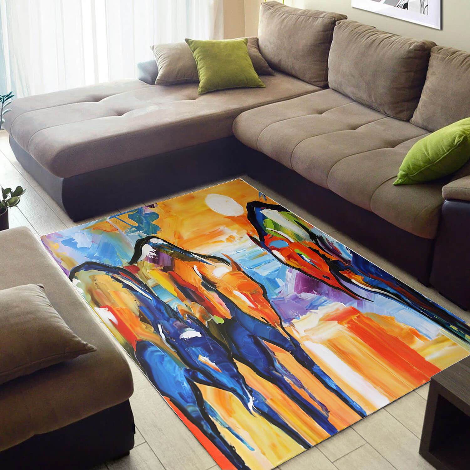 Beautiful African Style Nice Animals Large Room Rectangle Rug