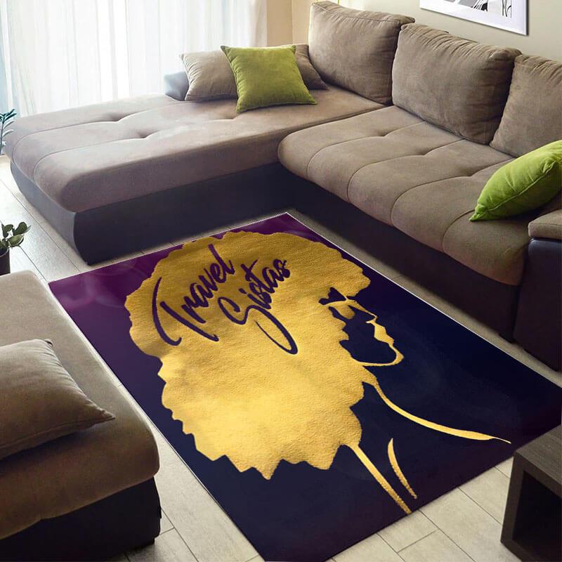 Beautiful African Style Pretty Afro Girl Floor Inspired Home Rectangle Rug