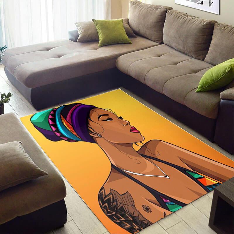 Beautiful African Style Pretty Themed Girl Carpet Living Room Rectangle Rug