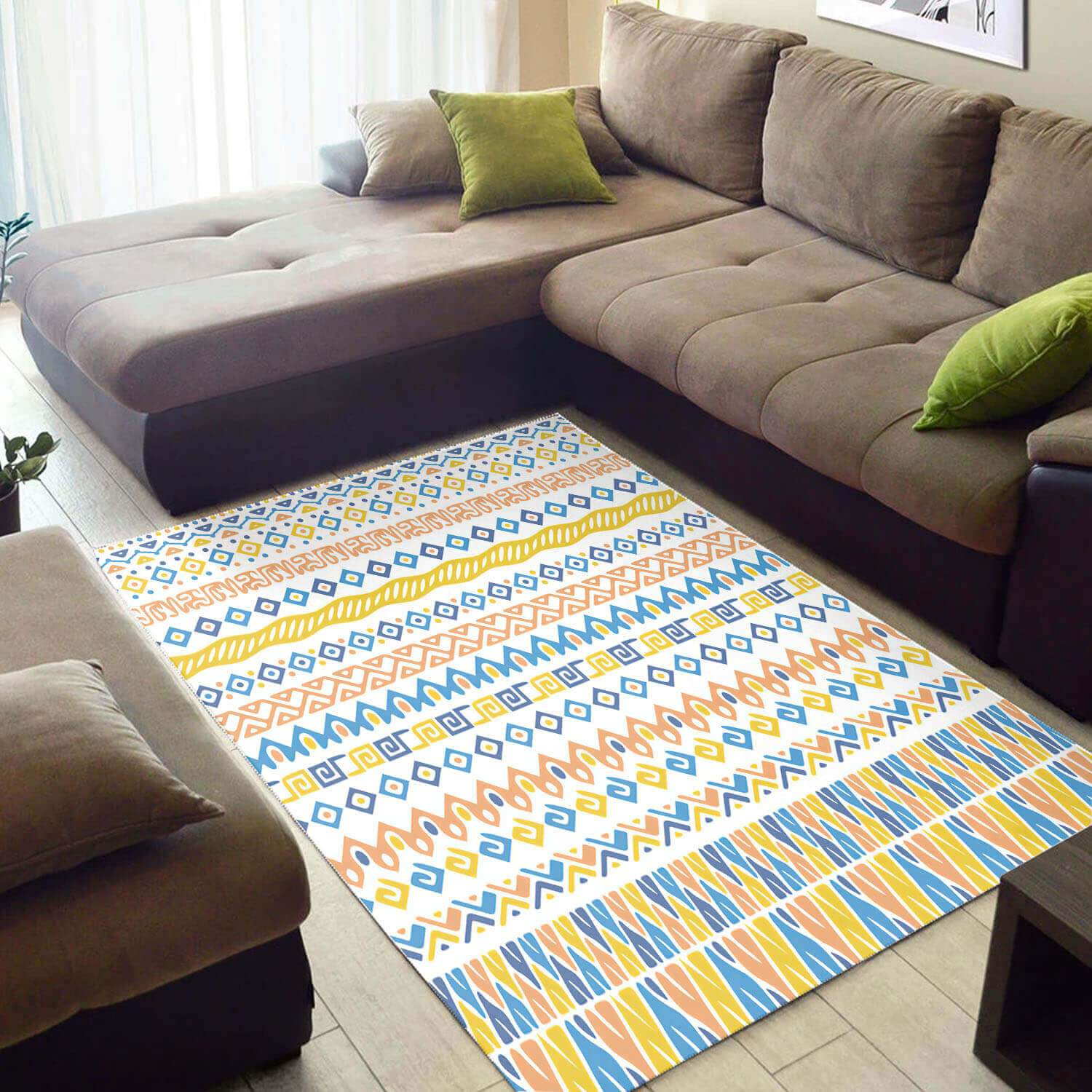Beautiful African Trendy Natural Hair Ethnic Seamless Pattern Design Floor Carpet Inspired Living Room Rectangle Rug