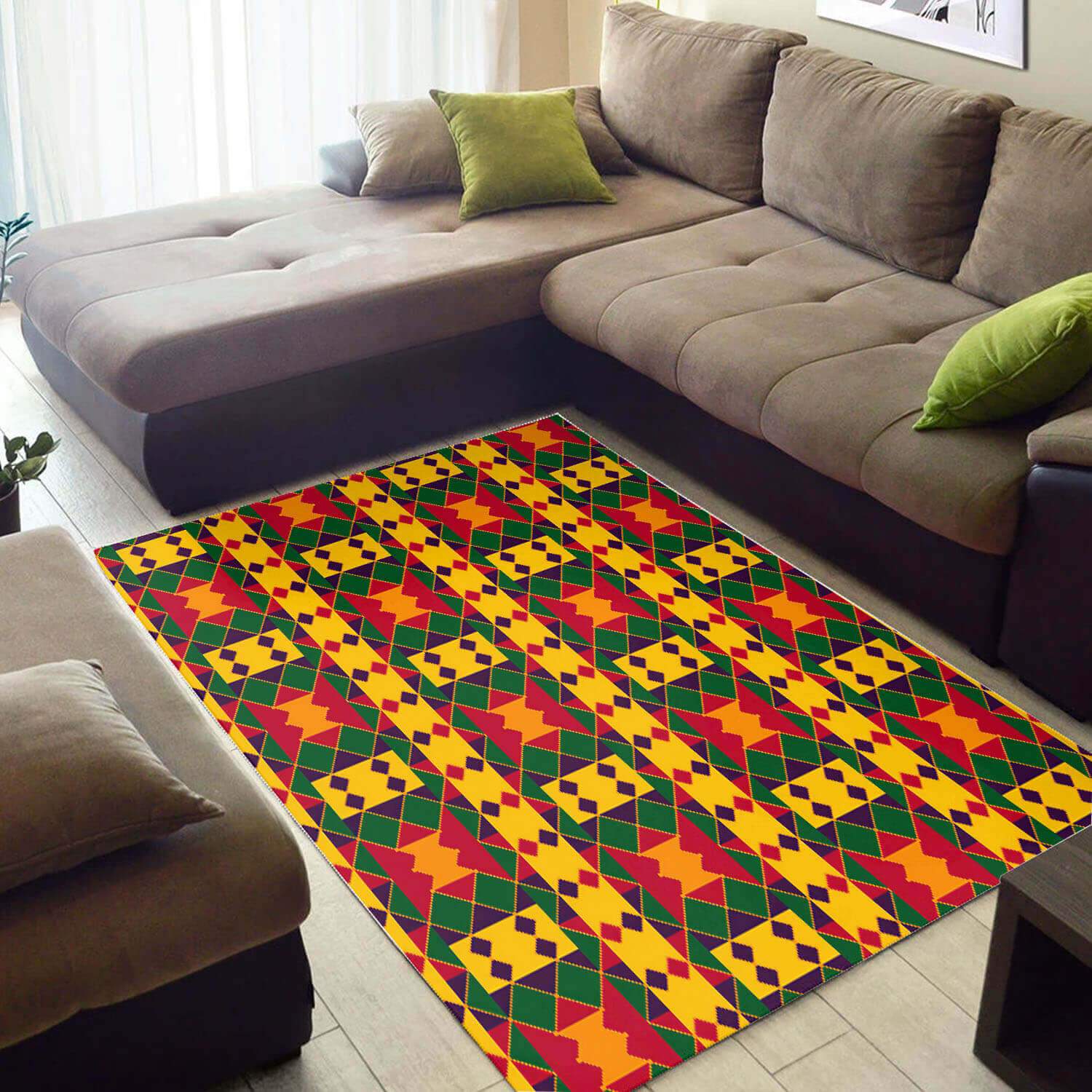 Beautiful African Unique Natural Hair Afrocentric Art Style Inspired Home Rectangle Rug