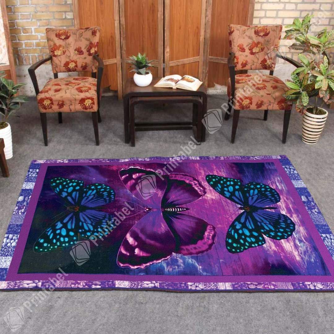 Beautiful Butterflies V99h9 Limited Edition Rectangle Rug