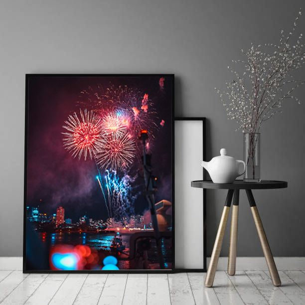 Beautiful Fireworks Happy New Year Canvas