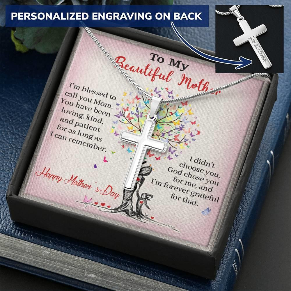 Beautiful Mother Gift For Mom Happy Mother’s Day Cross Necklace