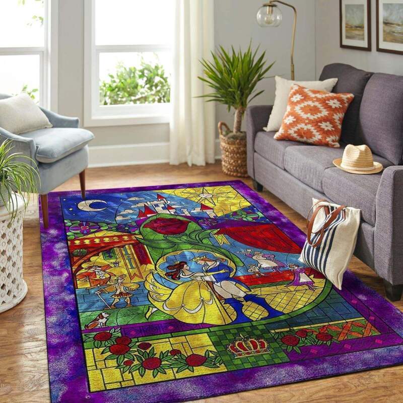 Beauty And The Beast Area Rectangle Rug