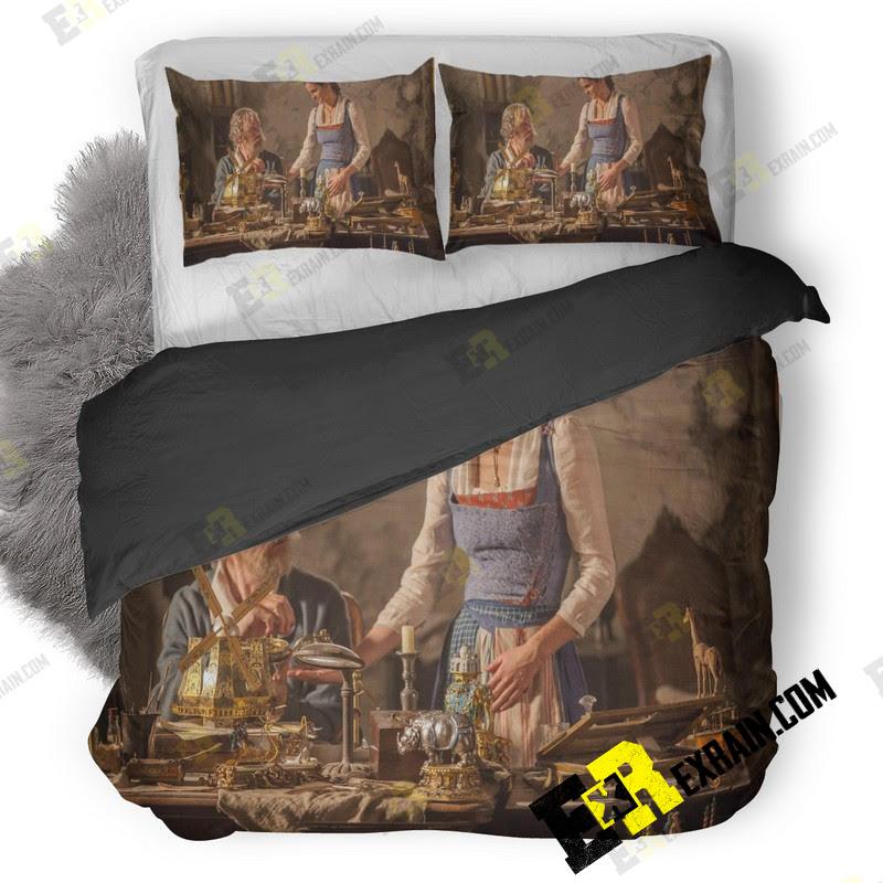 Beauty And The Beast Kevin Kline Emma Watson Qu 3D Customized Duvet Cover Bedding Set