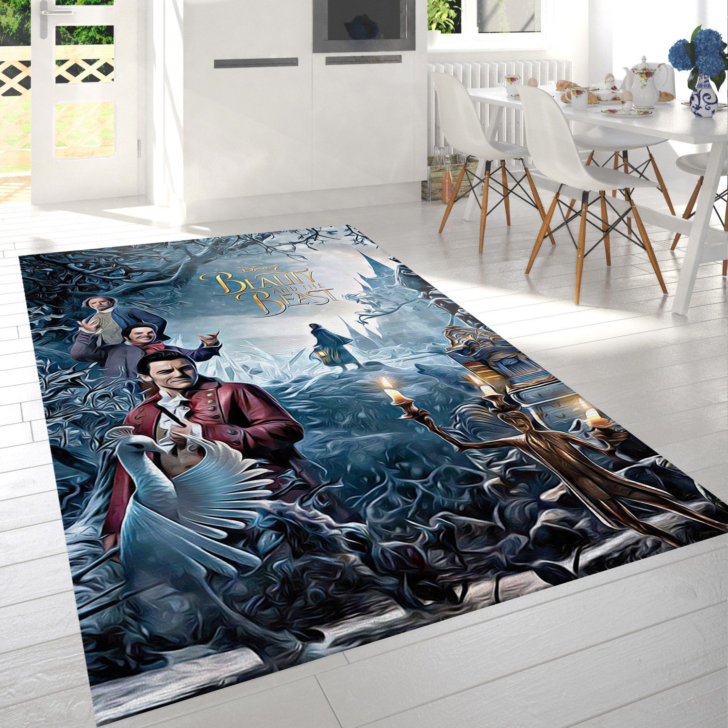 Beauty And The Beast Rectangle Rug – Custom Size And Printing