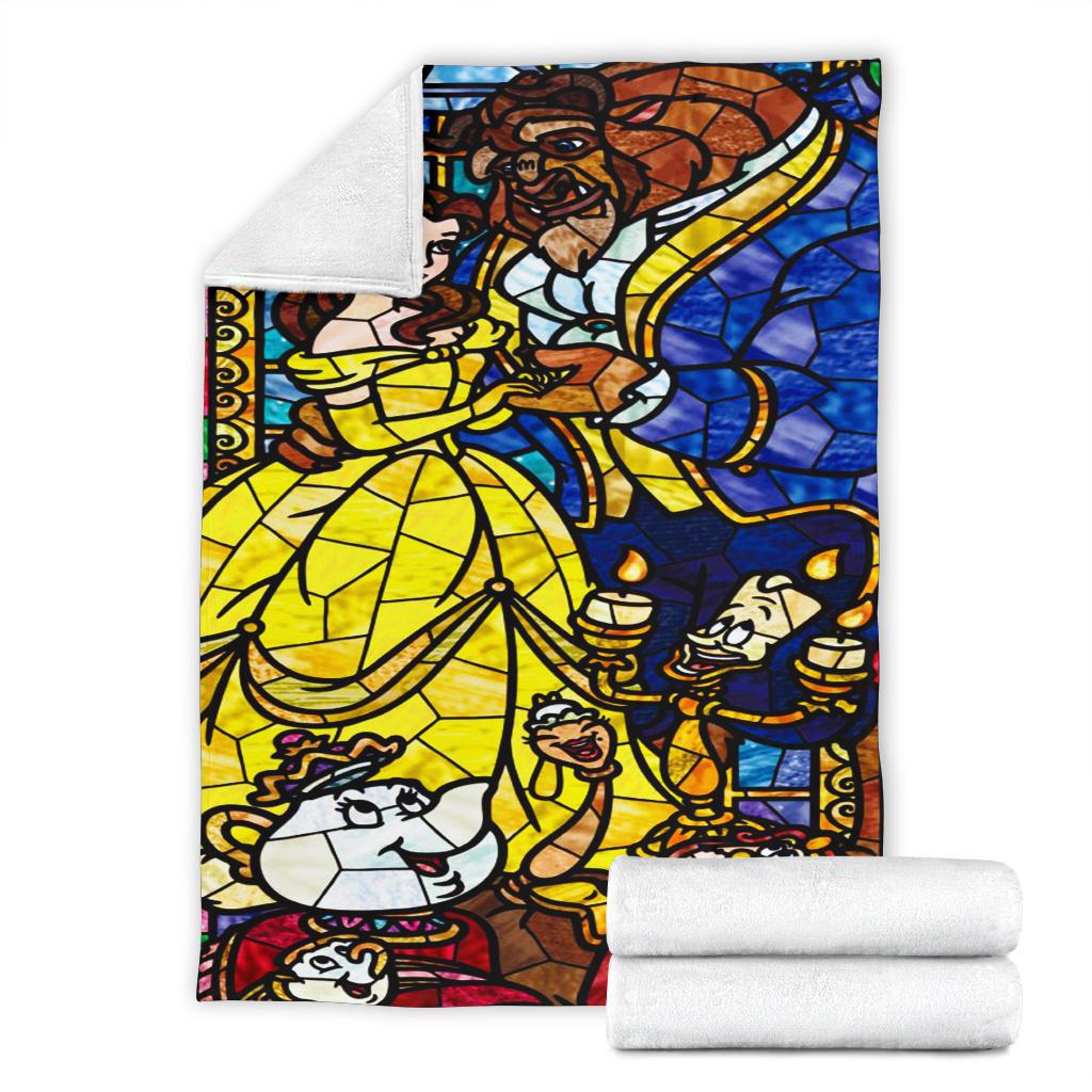 Beauty And The Beast Sherpa Blanket Cozy Blanket Fleece Blanket