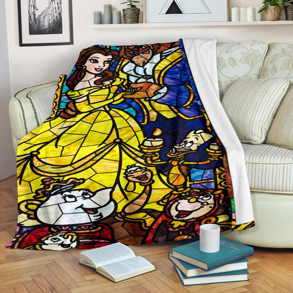 Beauty And The Beast Sherpa Blanket Cozy Blanket Fleece Blanket