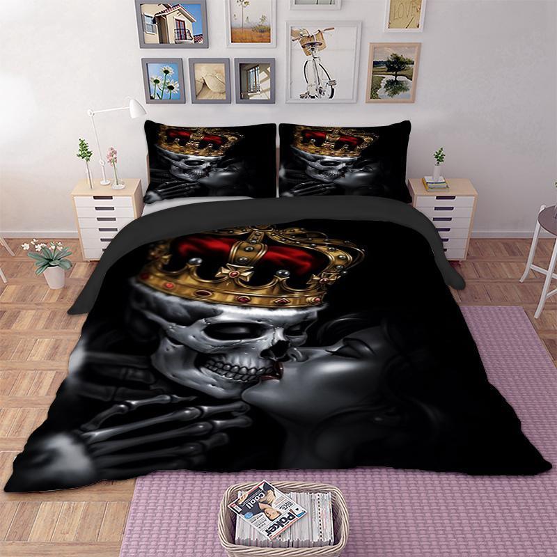 Beauty Kiss King Skull Duvet Cover Bedding Set