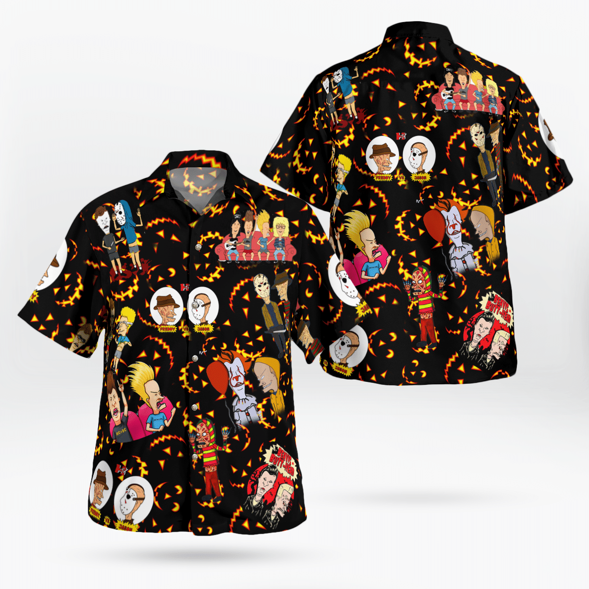 Beavis and Butt-Head Funny Halloween Hawaiian Shirt