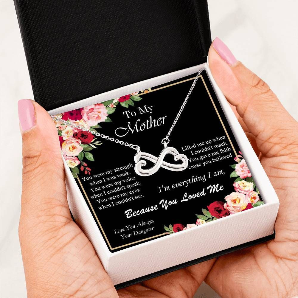 Because You Loved Me Infinity Heart Necklace For Mom