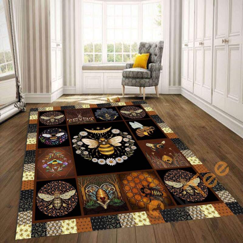 Bee Bumble Holiday Gifts Bedroom Living Room Gift For Lovers Rectangle Rug