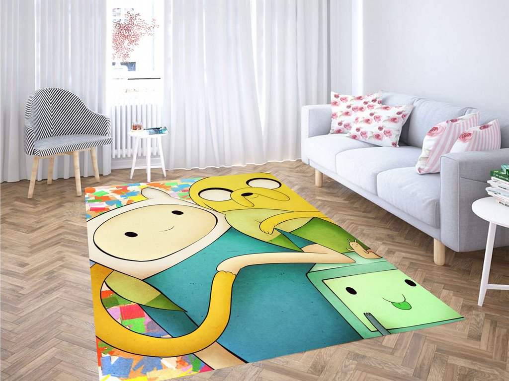 Beemo Jack And Finn Adventure Time Living Room Modern Carpet Rectangle Rug
