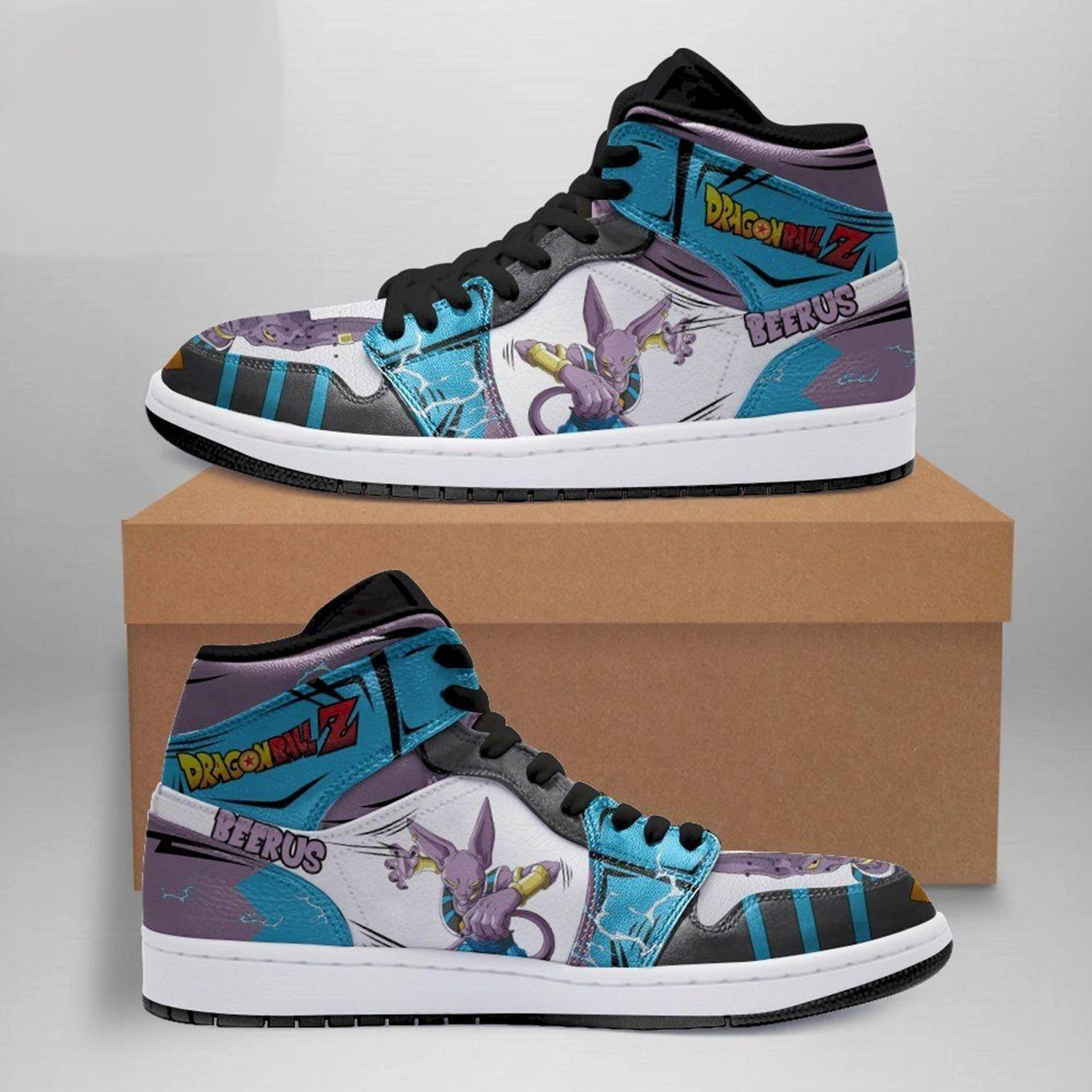 Beerus Dragon Ball 1 High Top Air Jordan Sneaker, Air Jordan Hightop