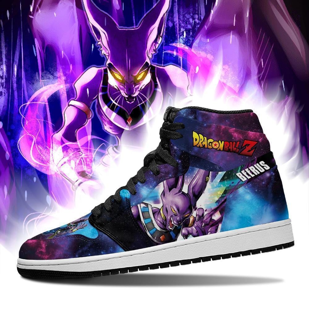 Beerus JD1s Sneakers Galaxy Dragon Ball Anime Shoes, Air Jordan Hightop