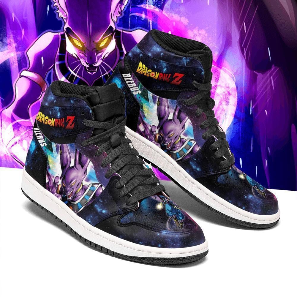 Beerus JD1s Sneakers Galaxy Dragon Ball Anime Shoes, Air Jordan Hightop