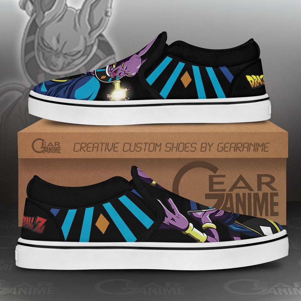 Beerus Slip-On Shoes Canvas Dragon Ball Custom Anime Shoes
