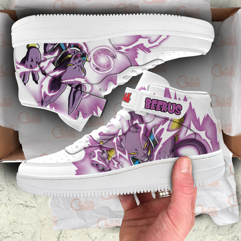 Beerus Sneakers Air Mid Custom Dragon Ball Anime Shoes