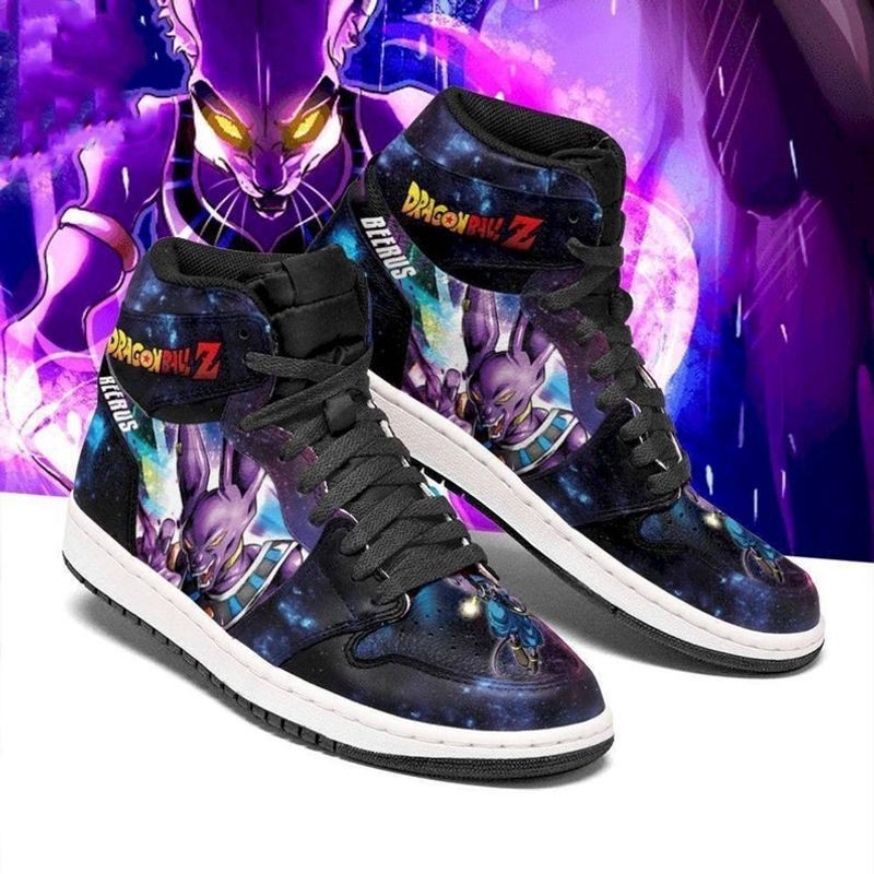 Beerus Sneakers Dragon Ball Z Galaxy Anime High Top Air Jordan Sneaker, Air Jordan Hightop