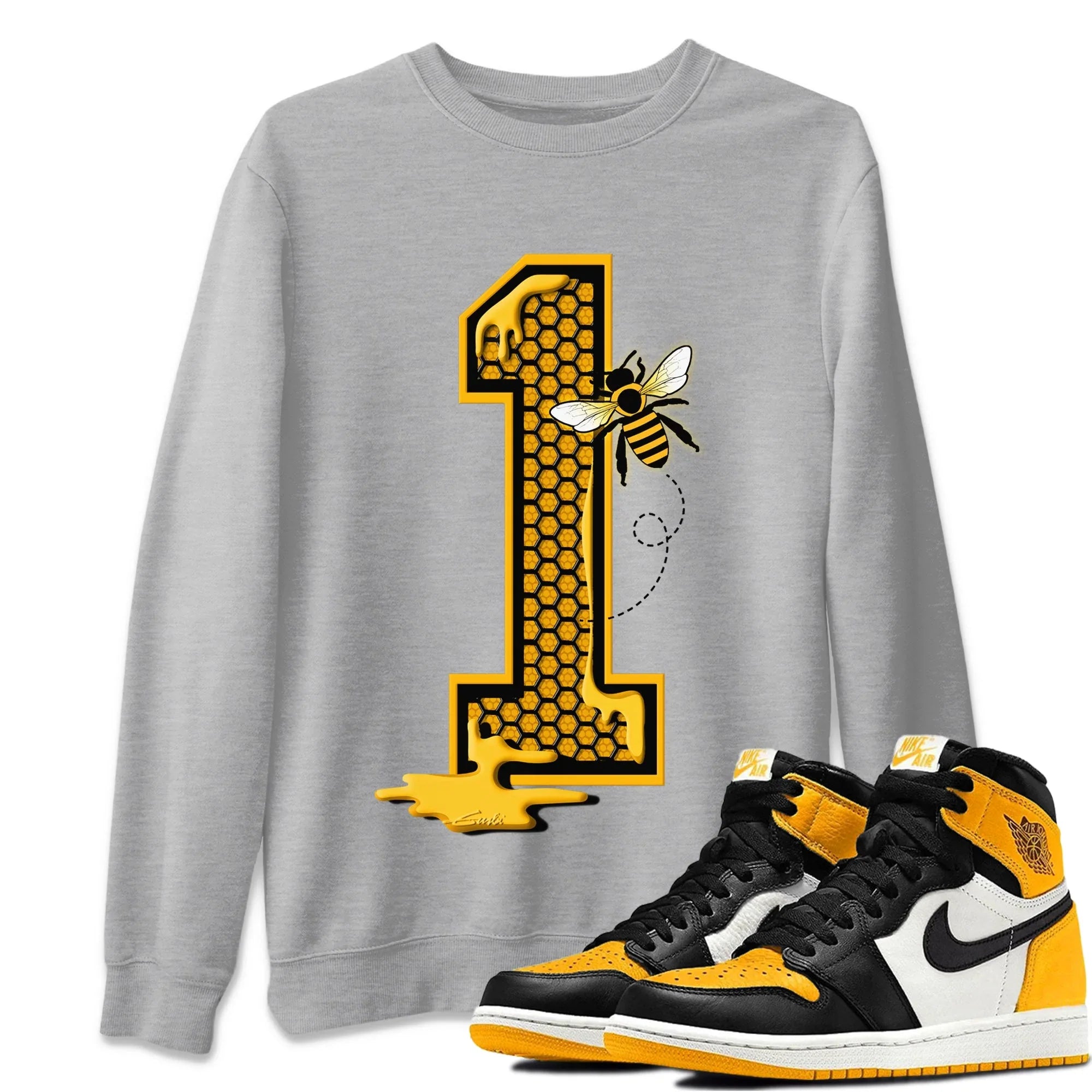 Bees Number 1 Unisex Sweater – Air Jordan 1 Taxi, Sneakers Matching Sweater