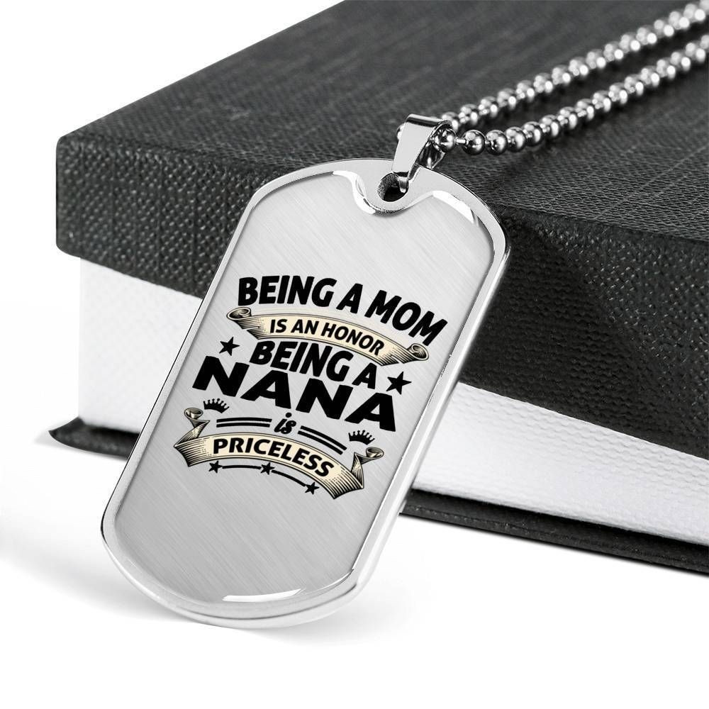 Being A Mom Is An Honor Dog Tag Necklace Stainless Necklace Gift For Mom