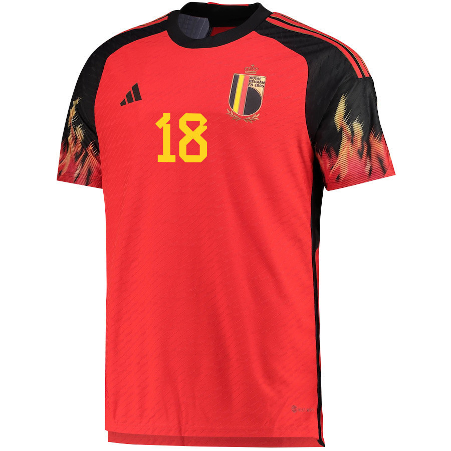 Belgium National Team 2022-23 Charles De Ketelaere 18 Home Men Soccer Jersey – Red