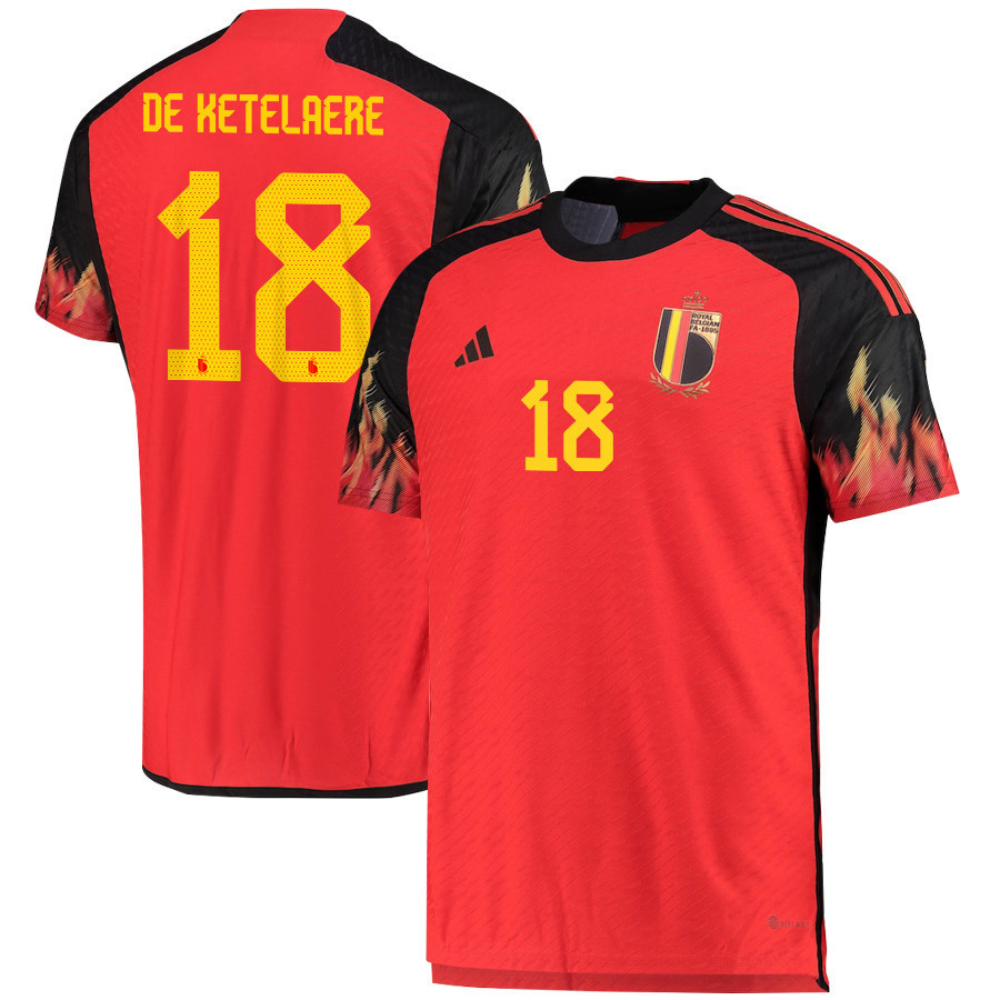 Belgium National Team 2022-23 Charles De Ketelaere 18 Home Men Soccer Jersey – Red