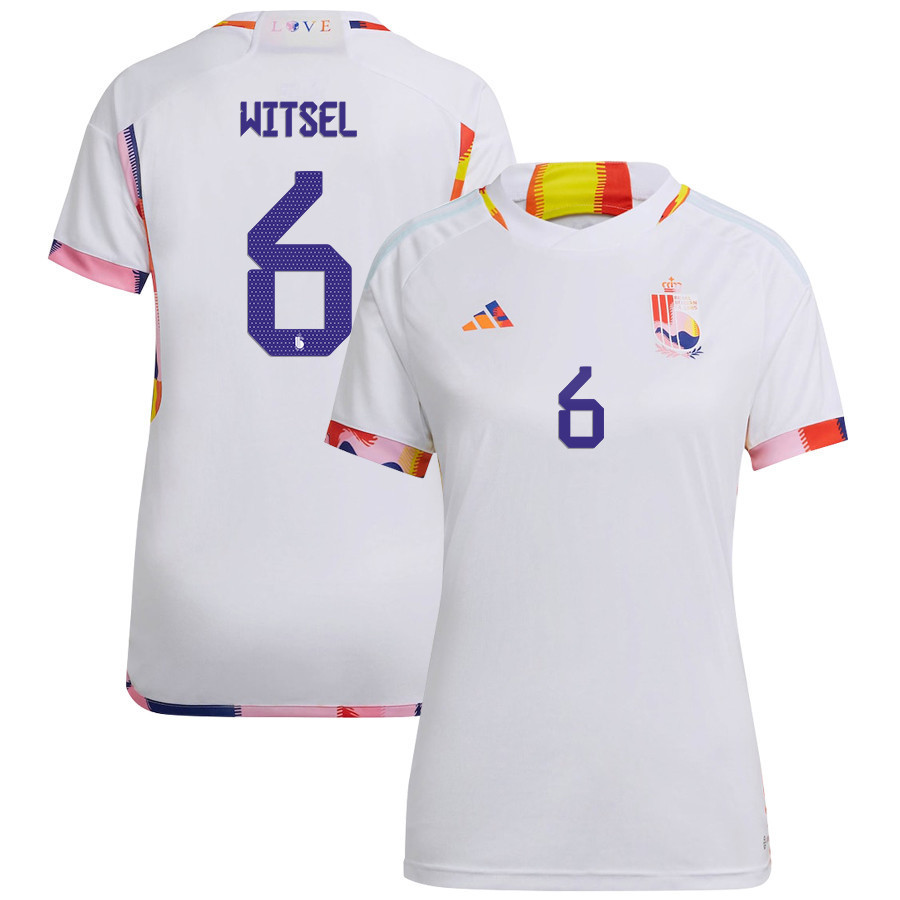 Belgium National Team 2022-23 Qatar World Cup Axel Witsel 6 Away Women Soccer Jersey – White