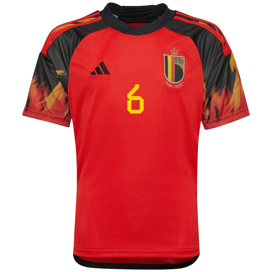 Belgium National Team 2022-23 Qatar World Cup Axel Witsel 6 Home Soccer Jersey –