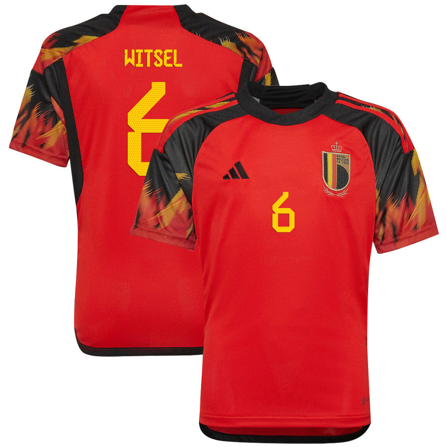 Belgium National Team 2022-23 Qatar World Cup Axel Witsel 6 Home Soccer Jersey –