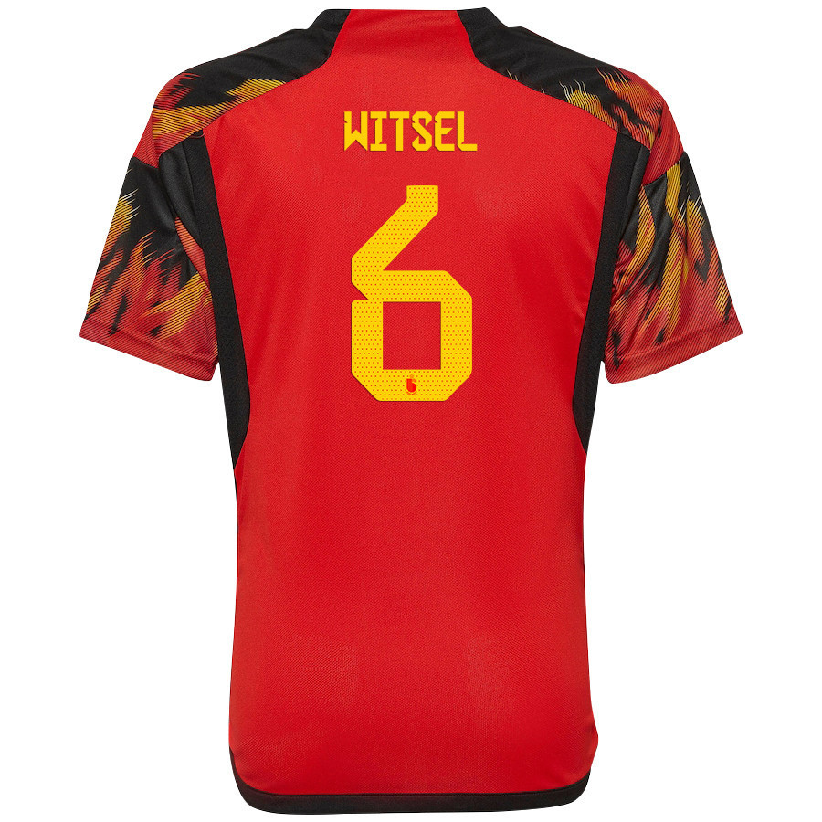 Belgium National Team 2022-23 Qatar World Cup Axel Witsel 6 Home Soccer Jersey –