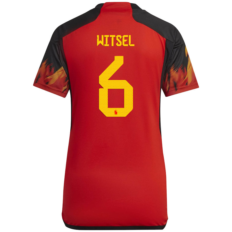 Belgium National Team 2022-23 Qatar World Cup Axel Witsel 6 Home Women Soccer Jersey – Red