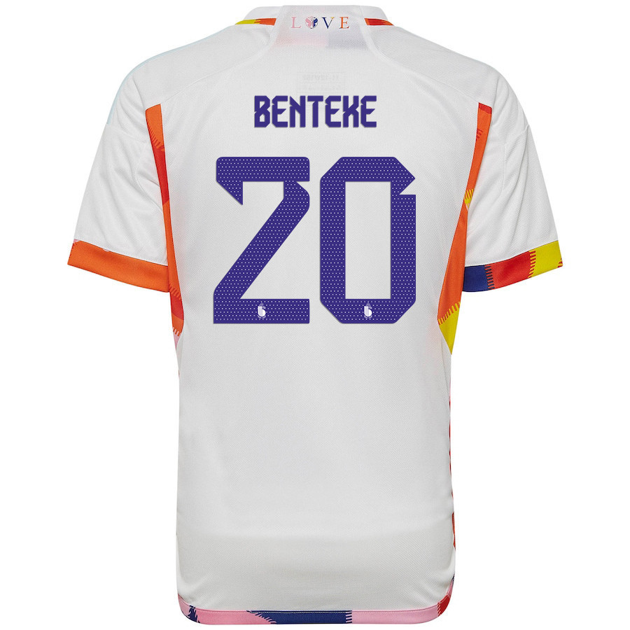 Belgium National Team 2022-23 Qatar World Cup Christian Benteke 20 Away Soccer Jersey –