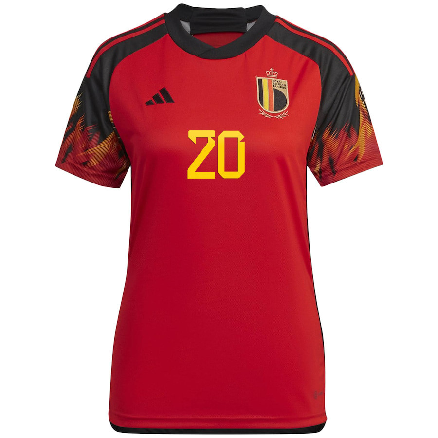 Belgium National Team 2022-23 Qatar World Cup Christian Benteke 20 Home Women Soccer Jersey – Red