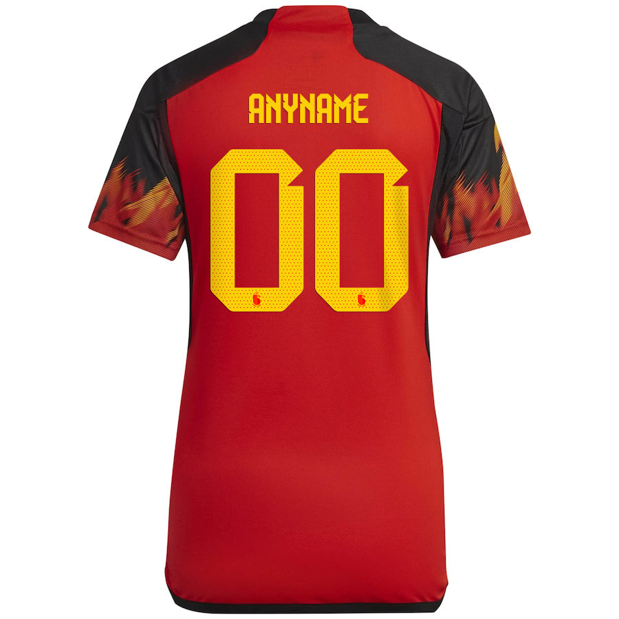 Belgium National Team 2022-23 Qatar World Cup Custom 00 Home Women Soccer Jersey – Red